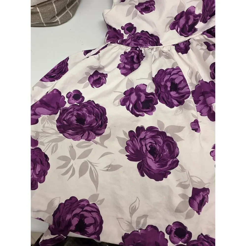 Janie and Jack Girls Size 3 Purple Floral Tulle Dress